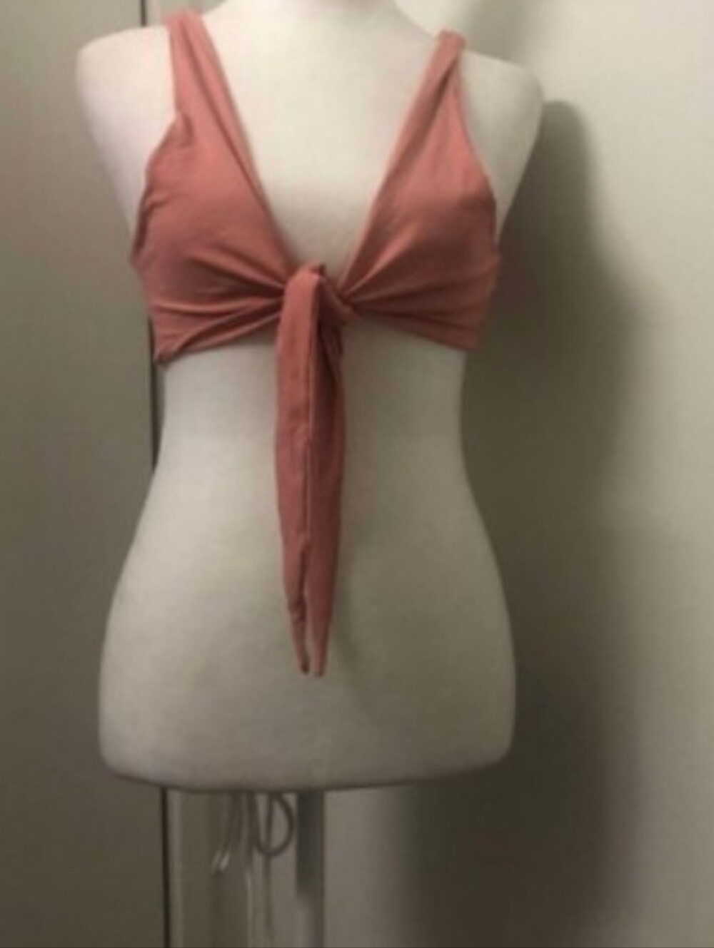 437 Swim Pink Tie Front Women's Bikini Top Sz XL